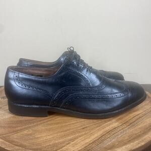 Allen Edmonds Chester 1903 Mens Black Size 9.5 Leather Wingtip Dress‎ Shoes